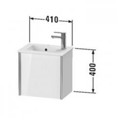 Duravit XViu Тумба подвесная 557x510x420мм, для раковины #072343, 1 дверь, (петли справа), цвет: белый глянцевый/champagne matt