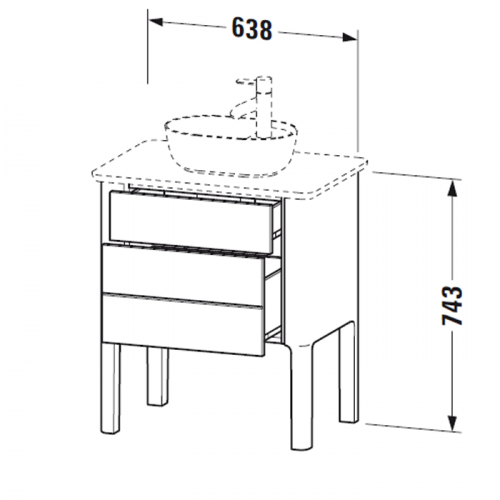 Duravit Luv Раковина на столешницу 420мм , без перелива, с площадкой., с 1 отв. под смеситель, цвет белый