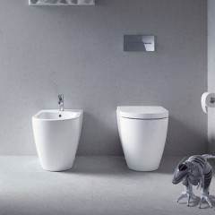 Duravit Me by Starck Биде напольное приставное 37х60 см, с 1 отв. под смеситель, с креплением, цвет белый