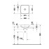 Duravit Happy D.2 Plus Раковина квадратная 400мм, без перелива,с выпуском с керамической крышкой, покр WonderGliss, цвет внутри - белый, снаружи - бел