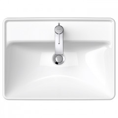 Duravit D-Neo Раковина встраиваемая сверху 600х400 мм,, с переливом, с 1 отв. под смеситель, с WonderGliss, цвет: белый