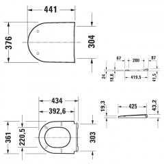Duravit D-Neo Сиденье для унитаза быстросъемное, с микролифтом цвет: антрацит матт (СПЕЦЦЕНА)