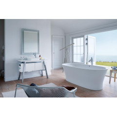 Duravit Cape Cod Ванна 1855х885 мм, отдельностоящая с бесшовной панелью и ножками с одним наклоном для спины со спец. сливом и перел. DURA SOLID A