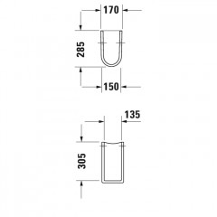 Duravit Starck 3 Полупьедестал для раковин (030065,030060,030055,030410,030480,030470,033213) 170х285 мм, цвет белый