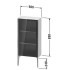 Duravit XViu Шкаф подвесной 890x500x240мм, со стеклянной дверью, 2 стеклянные полки (петли слева), цвет: walnut dark/черный матовый