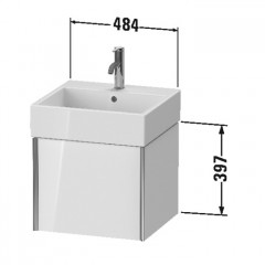 Duravit XViu Тумба подвесная 397x484x454мм, для раковины #235050, 1 ящик, цвет: белый глянцевый/champagne matt