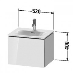 Duravit L-Cube Тумба подвесная под раковину # 234453, 1 выдвижное отделение, 400x520x421мм, цвет White High Gloss