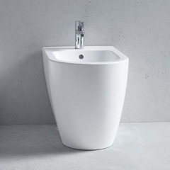 Duravit Me by Starck Биде напольное приставное 37х60 см, с 1 отв. под смеситель, с креплением, цвет белый