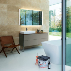 Duravit XSquare База на ножках на 1 раковину слева L 1400х578х400 мм, с 4 выдв ящик, Цвет фланелево серый матовый (без консоли)