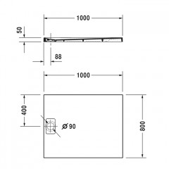 DURAVIT STONETTO Поддон для душа прямоугольный 1000х800х50 мм., DuraSolid Q, цвет Антрацит