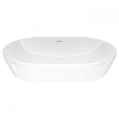 Duravit D-Neo Раковина накладная, овал 600х400 мм, без перелива, без отв под смес, с WonderGliss, цвет: белый (СПЕЦЦЕНА)