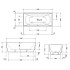 Duravit Vitrium Ванна прямоугольная отдельностоящая 1850x850мм, с ножками, с2 наклонами для спины, цвет матовая корица