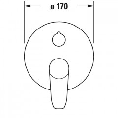 Duravit B.1 Смеситель для ванны скрытого монтажа (наружная часть круг) с переключателем и перепускным клапаном, цвет: хром