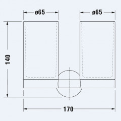 Duravit Starck T Два стакана для зубных щеток настенные, цвет: Хром