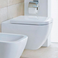 DURAVIT Happy D.2 Унитаз подвесной безободковый 540х365 мм, с креплением, цвет белый с покрытием WonderGliss (СПЕЦЦЕНА)