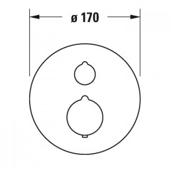 Duravit C.1 Смеситель термостатический для душа скрытого монтажа (наружная часть круг) с запорным переключателем, цвет: хром