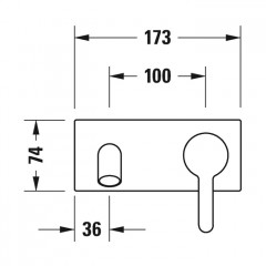 Duravit C.1 Смеситель для раковины скрытого монтажа (наружная часть), излив 174мм, цвет: хром