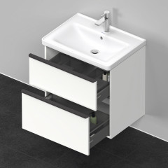 Duravit D-Neo Тумбочка подвесная, 634x452хh625 мм, 2 ящика, цвет: Белый матовый (для раковины 236765)