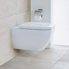 DURAVIT Happy D.2 Унитаз подвесной безободковый 540х365 мм, с креплением, цвет белый с покрытием WonderGliss (СПЕЦЦЕНА)