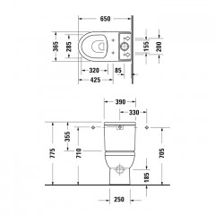 Duravit DuraStyle basic Унитаз моноблок напольный безободковый 365х650 мм, слив универсальный, цвет белый ("СПЕЦЦЕНА с нашего склада!")