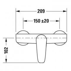 Duravit B.1 Смеситель для душа настенный с обратным клапаном, цвет: хром