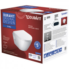 Duravit D-Neo Унитаз подвесной укороченный, 370 x 480 мм, безободковый, в комплекте с сиденьем 0021690000 цвет: белый "СПЕЦЦЕНА с нашего склада!"