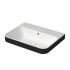 DURAVIT HAPPY D.2 PLUS Раковина 600х460 мм, без отверстий для смесителя, с переливом, с креплением, выпуск с керам клапаном, цв белый/антрацит матовый