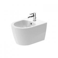 Duravit ME by Starck Биде подвесное "компакт" с перел., с 1 отв. под смес., вкл. крепление Durafix, 370x480мм, с покрытием WonderGliss Цвет: Белый