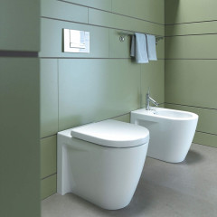 Duravit Унитаз напольный приставной 570х370 мм, слив в стену, с креплением,цвет белый