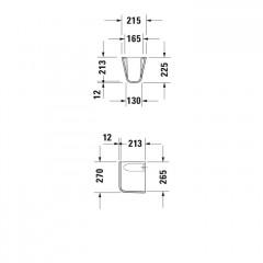 Duravit D-Code Полупьедестал включая крепление для # 070545, 215x225мм, Цвет: Белый