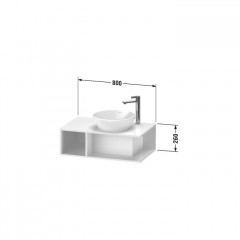 Duravit D-Neo Тумбочка подвесная компакт, 260x800x480 мм, 1 открытое отделение на левой стороне, цвет: белый высокоглянцевый
