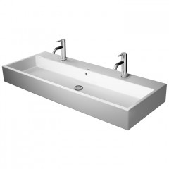 Duravit Vero Air Раковина 120 cm, с переливом, с площадкой, с 2 отв. под смеситель, на столешницу, Цвет белый