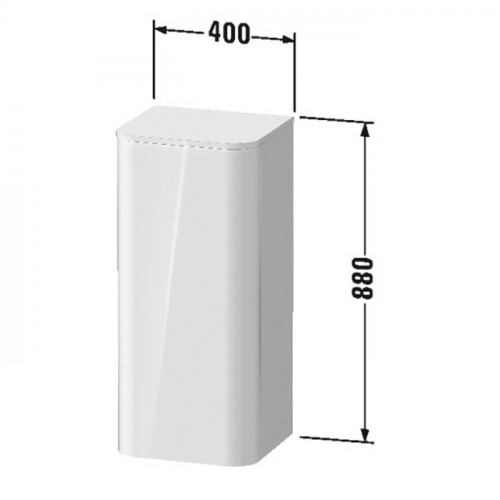 Duravit Happy D.2 Plus Декоративный топ 16x403x364мм, для пенала #HP1260, HP1262, цвет: белый глянцевый