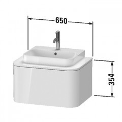 Duravit Happy D.2 Plus Тумба подвесная 354x650x480мм 1 ящик, цвет: stone grey satin matt