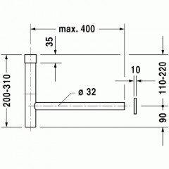 Duravit Сифон декоративный 1/4" удлиненный для донного клапана, цвет чёрный матовый