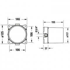 Duravit C1Базовый набор для установки напольного смесителя