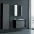 Duravit XViu Шкаф подвесной 1330x500x360мм с 3 стеклянными полками, (петли слева), цвет: dark brushed oak/чёрный матовый