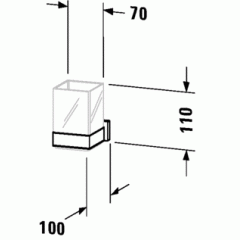 Duravit Karee Подвесной стакан, мат.колба, цвет держателя: хром