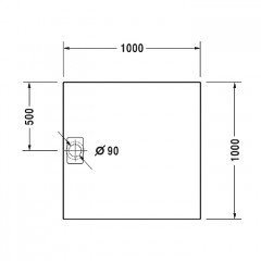 Duravit Stonetto Поддон композитный квадратный 1000x1000х50mm, d90, цвет белый