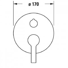 Duravit B.2 Смеситель для ванны скрытого монтажа (наружная часть круг) с переключателем и обратным клапаном, цвет: хром