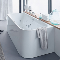 DURAVIT Happy D2 Ванна 1800х800 мм, пристенный вариант с двумя наклонами для спины, с интегр акрилов панелью и ножками, цвет белый
