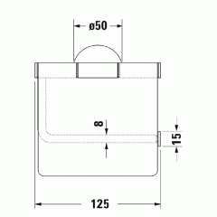 Duravit Starck T Держатель туалетной бумаги с крышкой настенный, цвет: Stainless steel Brushed