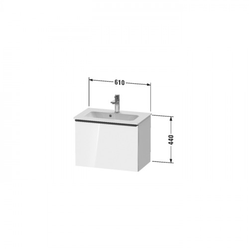 Duravit L-Cube/Ketho/ME by STARCK Раковина встраив 630мм, compact, с перелив, с 1 отв. под смес, Цвет белый