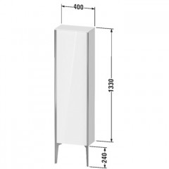 Duravit XViu Шкаф подвесной 1330x400x240мм, с 1 дверью, 3 стеклянными полками (петли слева), цвет: walnut dark/черный матовый