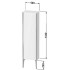Duravit XViu Шкаф подвесной 1330x400x240мм, с 1 дверью, 3 стеклянными полками (петли слева), цвет: walnut dark/черный матовый