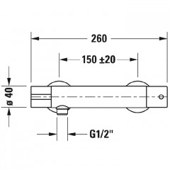 Duravit B.1 Смеситель для душа настенный, термостатический, цвет: хром