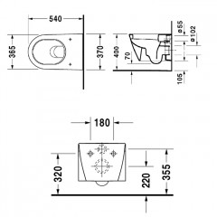 Duravit Унитаз подвесной 54х37 cм, с креплением,цвет белый