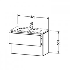 Duravit L-Cube База под раковину 550x820x391, 2 выдв.ящика, taupe