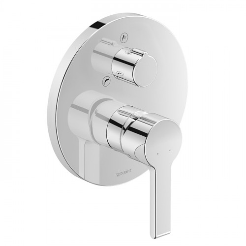 Duravit B.2 Смеситель для ванны скрытого монтажа (наружная часть круг) с переключателем и обратным клапаном, цвет: хром