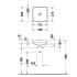Duravit Happy D.2 Plus Раковина квадратная 400мм, без перелива,с выпуском с керамической крышкой, покр WonderGliss, цвет Anthracite matt